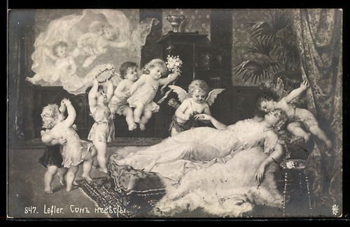 Cartolina artistica cupido che - cartolina,