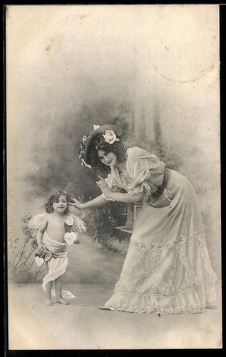 Cartolina signora elegante - signora, si