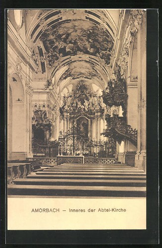 Cartolina amorbach interno - amorbach,,